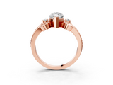 Rose gold Marquise Solitaire Twisted Band Scroll Prong Ring_10