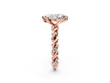 Rose gold Marquise Solitaire Twisted Band with Pavé Accents and Four-Prong Setting_42
