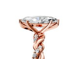 Rose gold Marquise Solitaire Twisted Band with Pavé Accents and Four-Prong Setting_45