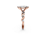 Rose gold Marquise Solitaire Twisted Band with Prong Setting 2