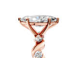 Rose gold Marquise Solitaire Twisted Band with Prong Setting 5