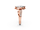 Rose gold Marquise Solitaire Twisted Band with Prong Setting_15
