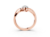 Rose gold Marquise Solitaire Twisted Band with Prong Setting_16