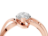 Rose gold Marquise Solitaire Twisted Band with Prong Setting_17