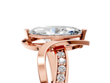 Rose gold Marquise Solitaire Twisted Band with Prong Setting_18