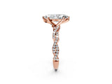 Rose gold Marquise Solitaire Twisted Pave Band with Four-Prong Setting_11
