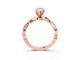 Rose gold Marquise Solitaire Twisted Pave Band with Four-Prong Setting_12