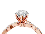 Rose gold Marquise Solitaire Twisted Pave Band with Four-Prong Setting_13