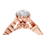 Rose gold Marquise Solitaire Vine Band with Milgrain Prong Setting_10