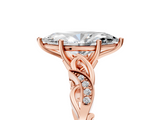 Rose gold Marquise Solitaire Vine Band with Milgrain Prong Setting_11