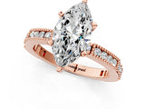 Rose gold Marquise Solitaire with Pavé Band and Four-Prong Setting_371