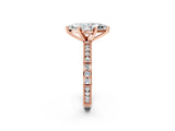Rose gold Marquise Solitaire with Pavé Band and Four-Prong Setting_372
