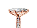 Rose gold Marquise Solitaire with Pavé Band and Four-Prong Setting_375