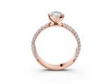 Rose gold Marquise Solitaire with Pave Band and Four-Prong Setting_11