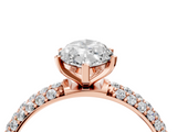 Rose gold Marquise Solitaire with Pave Band and Four-Prong Setting_12