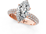 Rose gold Marquise Solitaire with Pave Band and Four-Prong Setting_9