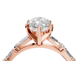 Rose gold Marquise Solitaire with Side Baguettes and Channel Set Band_28