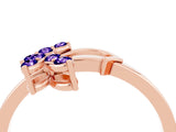 Rose gold Marquise Tanzanite Cluster Bypass Ring with Prong Setting_10