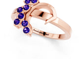Rose gold Marquise Tanzanite Cluster Bypass Ring with Prong Setting_7