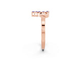 Rose gold Marquise Tanzanite Cluster Bypass Ring with Prong Setting_8