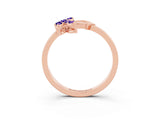 Rose gold Marquise Tanzanite Cluster Bypass Ring with Prong Setting_9