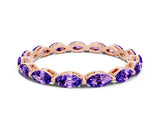 Rose gold Marquise Tanzanite Eternity Band with U-Prong Setting_12