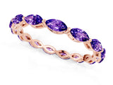 Rose gold Marquise Tanzanite Eternity Band with U-Prong Setting_13