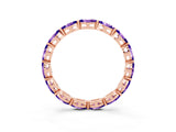 Rose gold Marquise Tanzanite Eternity Band with U-Prong Setting_15
