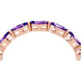 Rose gold Marquise Tanzanite Eternity Band with U-Prong Setting_16