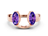 Rose gold Marquise Tanzanite Open Band Ring with Tension Setting_18