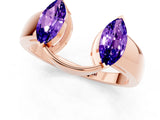 Rose gold Marquise Tanzanite Open Band Ring with Tension Setting_19