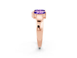 Rose gold Marquise Tanzanite Open Band Ring with Tension Setting_32