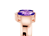 Rose gold Marquise Tanzanite Open Band Ring with Tension Setting_35
