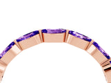 Rose gold Marquise Tanzanite Prong Set Half-Eternity Band_10