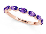 Rose gold Marquise Tanzanite Prong Set Half-Eternity Band_7
