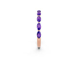 Rose gold Marquise Tanzanite Prong Set Half-Eternity Band_8