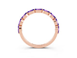 Rose gold Marquise Tanzanite Prong Set Half-Eternity Band_9
