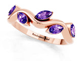 Rose gold Marquise Tanzanite Twisted Band with Prong Setting_7