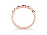 Rose gold Marquise Tanzanite Twisted Band with Prong Setting_9