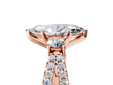 Rose gold Marquise Three-Stone Diamond Ring with Pavé Split Shank and Four-Prong Setting_110