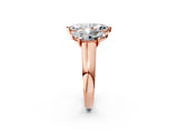 Rose gold Marquise Three-Stone Diamond Ring with Prong Setting on a Classic Band_17