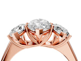Rose gold Marquise Three-Stone Diamond Ring with Prong Setting on a Classic Band_19