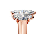 Rose gold Marquise Three-Stone Diamond Ring with Prong Setting on a Classic Band_20