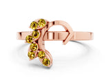 Rose gold Marquise Yellow Sapphire Cluster Bypass Ring with Prong Setting_18