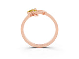 Rose gold Marquise Yellow Sapphire Cluster Bypass Ring with Prong Setting_21