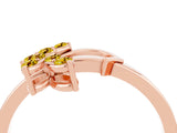 Rose gold Marquise Yellow Sapphire Cluster Bypass Ring with Prong Setting_22