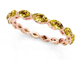 Rose gold Marquise Yellow Sapphire Eternity Band with U-Prong Setting_73