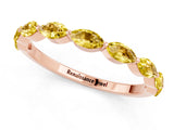 Rose gold Marquise Yellow Sapphire Half Eternity Band with Prong Setting_19