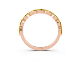 Rose gold Marquise Yellow Sapphire Half Eternity Band with Prong Setting_21