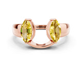 Rose gold Marquise Yellow Sapphire Open Band Ring with Tension Setting_18